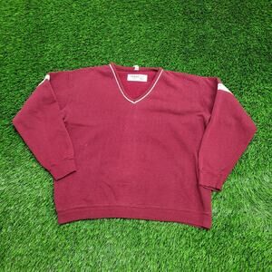 Vintage 80s MOD Sweater Womens Large 21x22 Burgundy